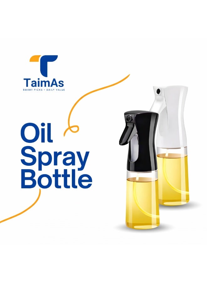 TaimAs Oil Spray Bottle 300ml – Refillable BPA-Free Mist Sprayer for Cooking, Air Fryer, BBQ & Salad, Lightweight Kitchen Oil Dispenser, White & Clear | TaimAs - Image 1